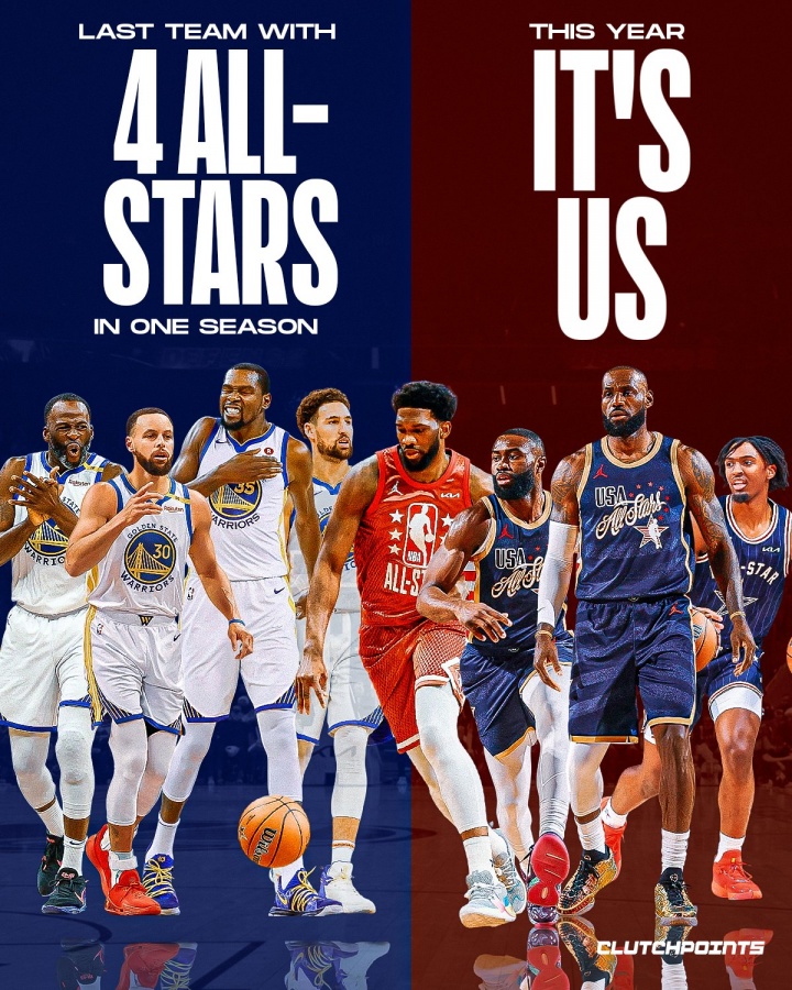 76人冲击单季4全明星,NBA上次做到的是宇宙勇 76人冲击单季4全明星,NBA上次做到的是宇宙勇