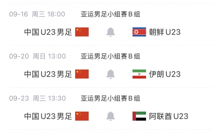 亚运首战！今晚18点中国U23对阵朝鲜 身处死亡之组能否取开门红？